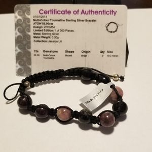 Multi-Clour Tourmaline Silver Bracelet